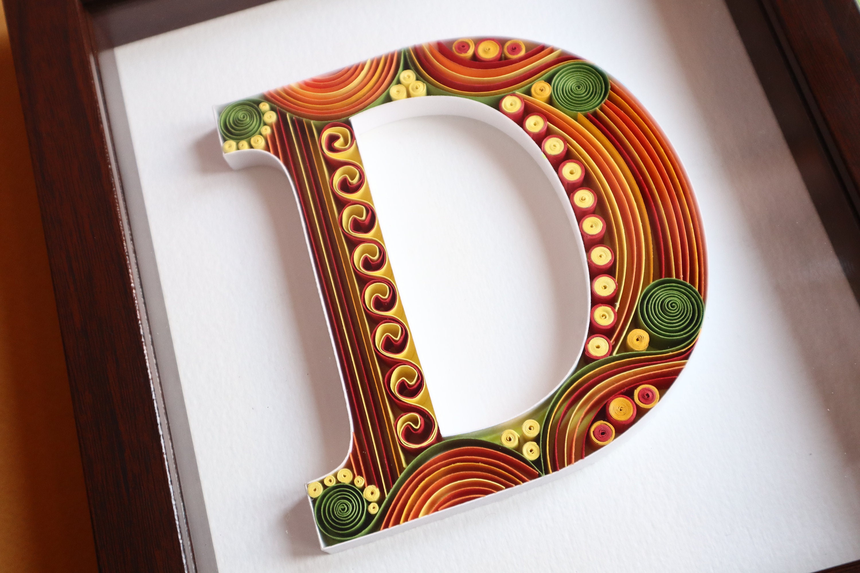 Quilling alphabet name initial of Letter D personalized wall Etsy