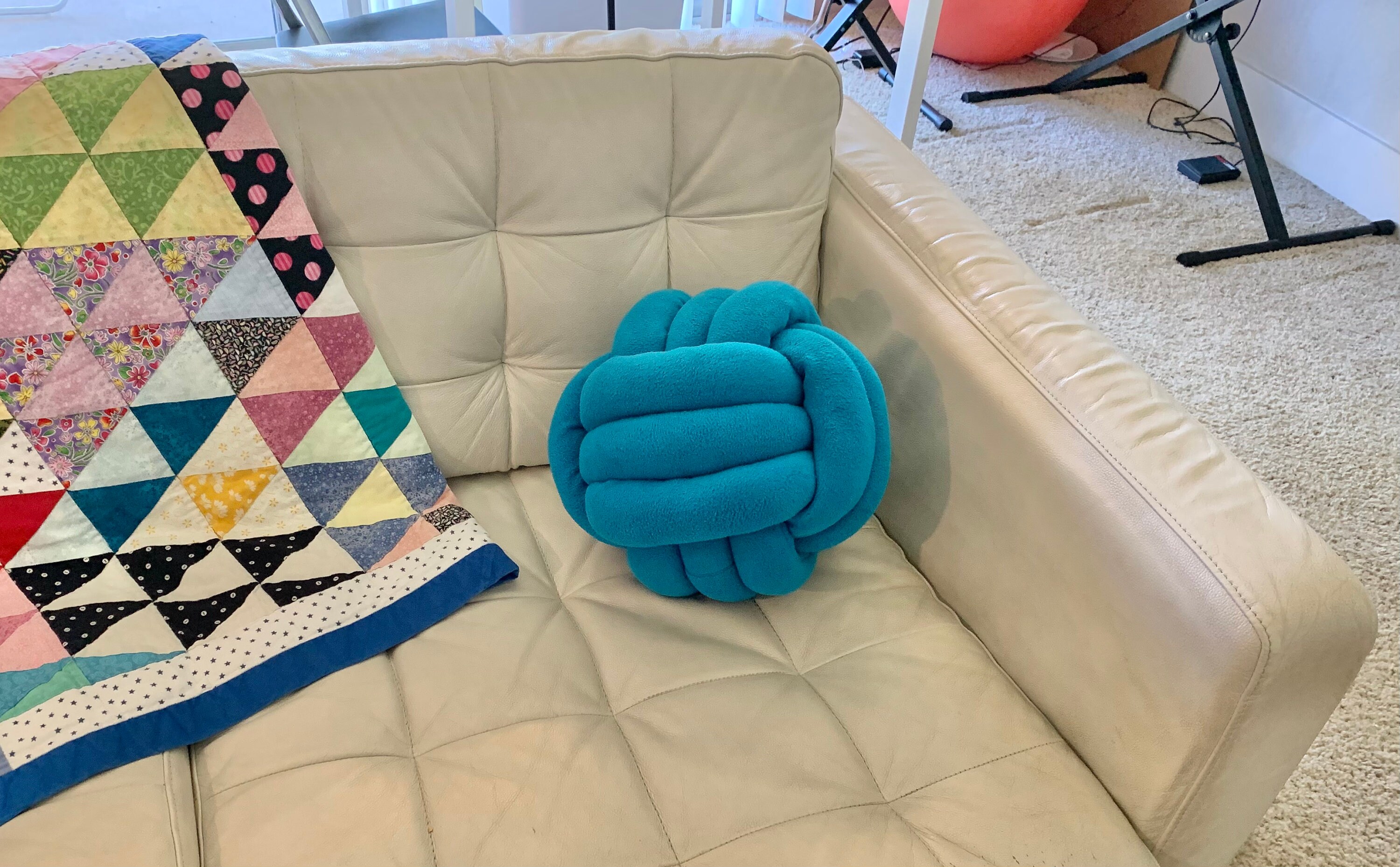 monkey fist knot pillow