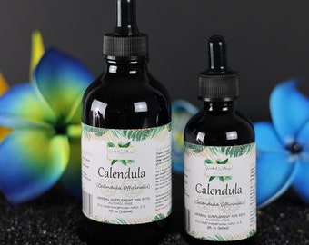 Calendula Veterinary (Calendula Officinalis) Dried Flower Alcohol-Free Liquid Extract, Pet Herbal Supplement
