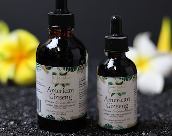 American Ginseng (Panax Quinquefolius) Dried Root Alcohol-Free Tincture