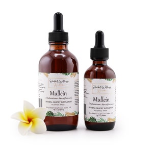 Organic Mullein (Verbascum Thapsus) Dried Flower Tincture - Herbal Supplement for General Wellness, Alcohol-Free