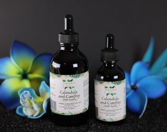 Calendula-comfrey veterinary natural alcohol-free liquid extract, pet herbal supplement