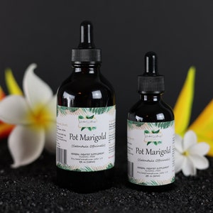 Pot marigold (calendula officinalis) certified organic dried flower natural alcohol-free liquid extract
