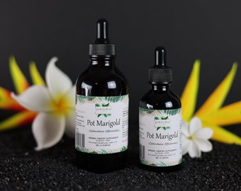 Pot marigold (calendula officinalis) certified organic dried flower natural alcohol-free liquid extract