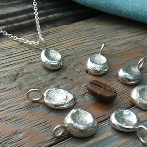 Recycled Sterling Silver Nugget Necklace: Handmade Organic Pebble Pendant