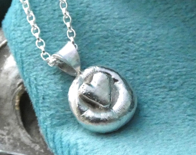 Small Rustic Molten Silver Heart Pendant Necklace, Solid Sterling Silver Heart Necklace, Modern Artisan Silver One of a Kind Jewellery, UK
