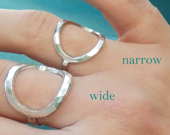 Circle Ring, Handcrafted Hammered Solid Sterling Silver Circle Ring, Minimalist Geometric Precious Metal Jewellery
