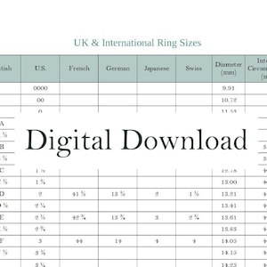 quick download for figuring out your ring size etsy