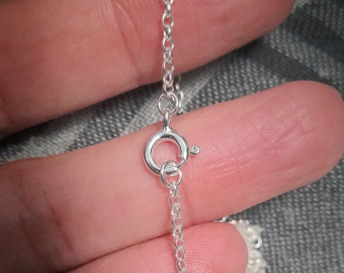 1.7mm Sterling Silver Belcher Chain / Sterling Silver Charm Necklace / Minimalist Silver Necklace