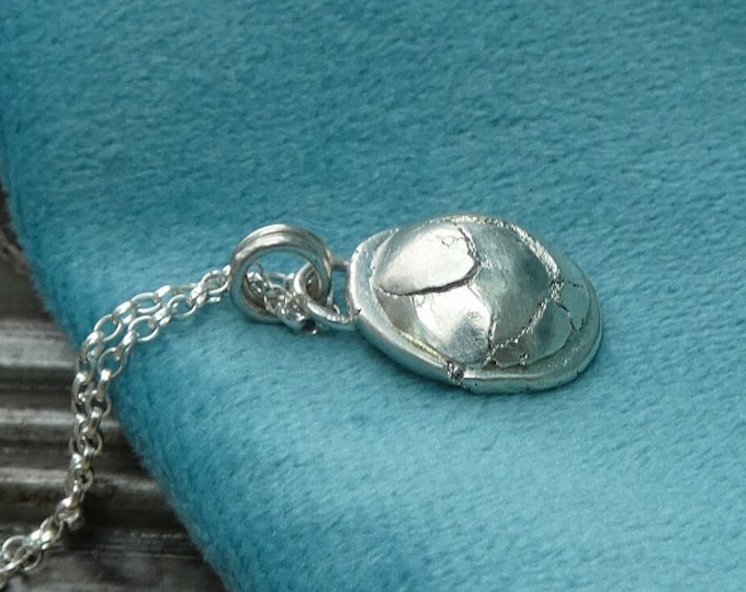 Handcrafted Rustic Solid Sterling Silver Nugget Pendant Necklace, Molten Silver Pebble Pendant, Minimalist Precious Metal Artisan Jewellery