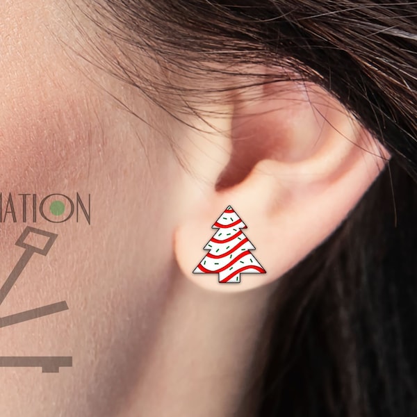 CHRISTMAS TREE Earrings Stud Earrings SUBLIMATION Blanks Wholesale Cute Earrings Jewelry Blanks Holiday Earrings Christmas Earrings Studs