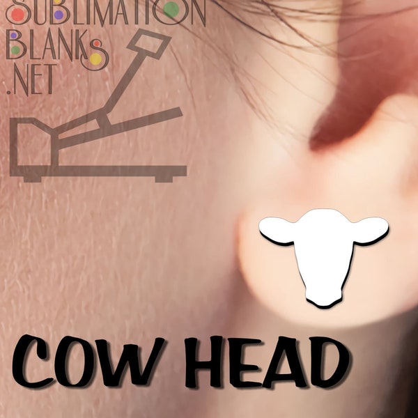 COW Earring HEAD Cattle Earrings Studs SUBLIMATION Blanks Wood Earrings Blanks Farm animal Earrings Stud mdf diy country western jewelry