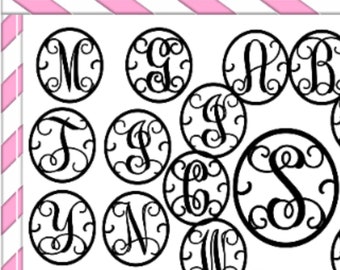 SVG Monogram Letters - Frame Bundle - Initials - Cut Files Cricut Silhouette Laser Cut Files Png Ai Dxf Eps Monogram Font Designs