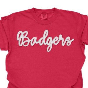 Comfort Colors 1717 Short Sleeve CUSTOM tSHIRT Personalized YARN EMBROIDERED Chenille Fuzzy Letters Customized Team Spirit Shirts