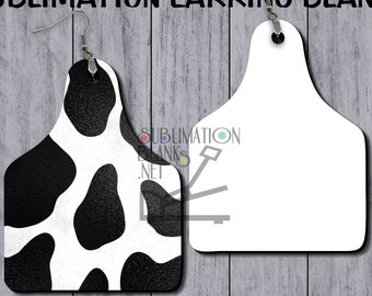COW Tag Earrings SINGLE Sided SUBLIMATION Blanks Earrings Cow Tag Earrings Wholesale Earrings fun Cute Earrings dangle jewelry diy Cow Print