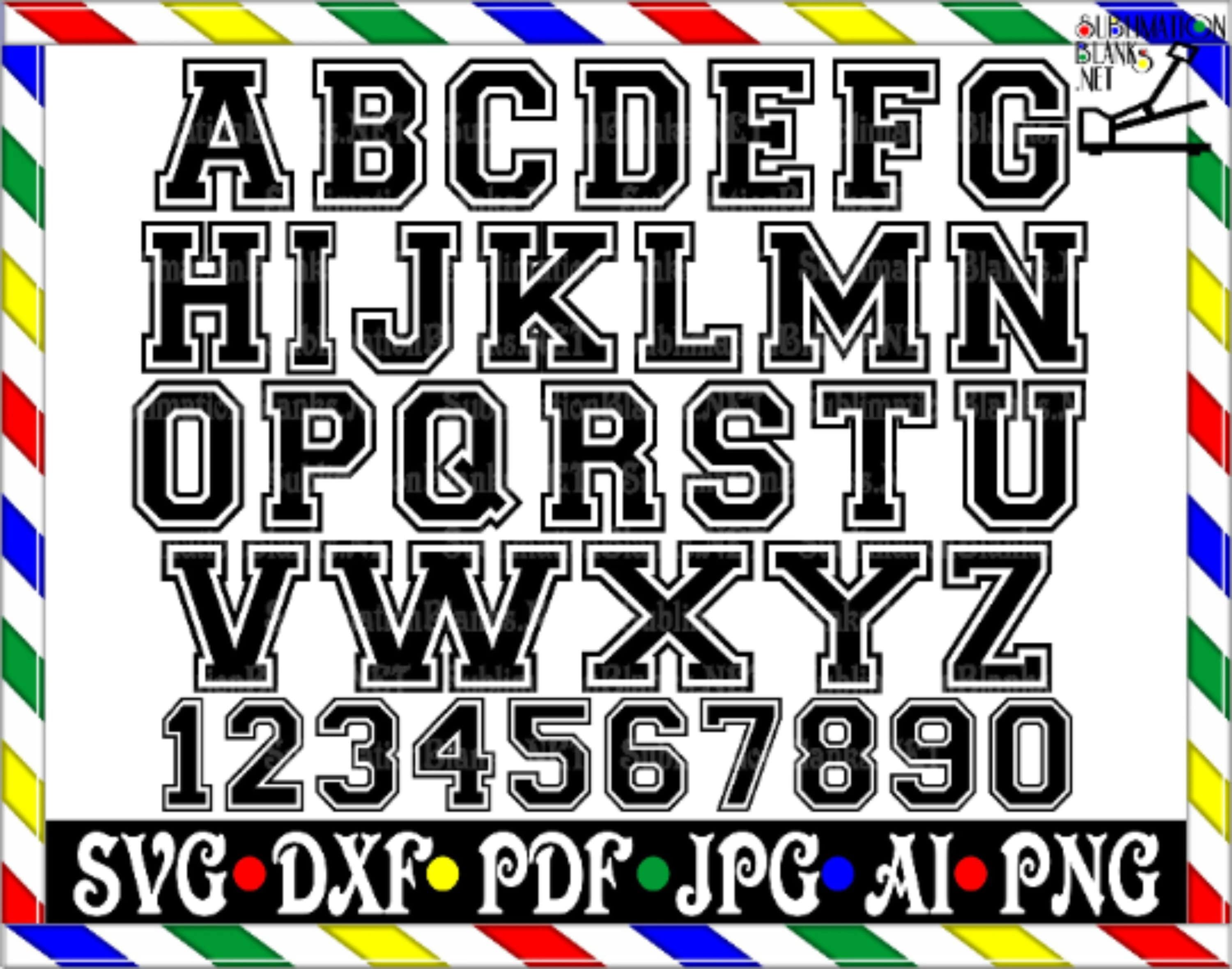 Collegiate Varsity Font Svg Varsity College Sports Letters Numbers Ba