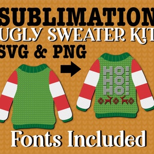 UGLY SWEATER SVG Sublimation Kit Svg png Christmas Svg Holiday Sublimation Designs Downloads Digital Download Alphabet Alpha Letters Fonts image 6