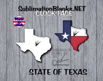 SUBLIMATION CLOCK FACE -Sublimation Blanks - Clock Hardware - Diy - Clock Kit - Wall Clock - Decor - state of Texas - Texas sized