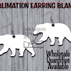 DOUBLE Sided Earrings SUBLIMATION Blanks Mama Bear Earrings Wholesale Cute Earrings Dangle & Drop Earrings Jewelry Blanks Mothers Day gifts image 7