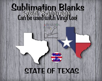 State of TEXAS STUD Ohrringe SUBLIMATION Rohlinge Ohrringe Einseitige Ohrringe Bulk Wholesale Ohrringe Niedliche Ohrringe Schmuck Mdf Hardboard