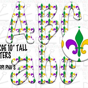 Cajun MARDI GRAS PNG, Font png, Letters, Png, Alphabet Png, Monogram, Sublimation Designs Downloass, Initials, Clipart, digital download