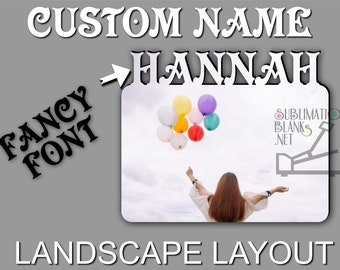 CUSTOM NAME, Lansscape Layout, Fancy Font, Personalized with Your name, PICTURE FRAMEs, Sublimation Blanks, Photo Frame, Gifts, home decor