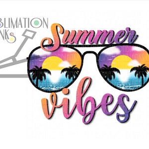 SUMMER VIBES, PNG, Sublimation Designs Downloass, palm tree png, sun glasses png, sunset png, summer png, tshirt designs, png files, diy