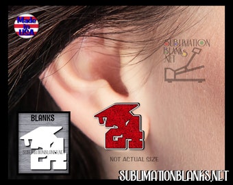 SUBLIMATION Blanks STUD Earrings SENIOR 2024 Sr 24 Earrings Bulk Wholesale Cute Earrings jewelry diy Wooden Blanks Graduation Graduate Studs