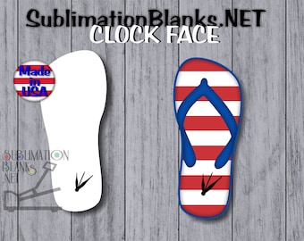 SUBLIMATION CLOCK FACE -Sublimation Blanks - Clock Hardware - Diy - Clock Kit - Wall Clock -  Summer Decor Beach Sandal Flip Flop Clock