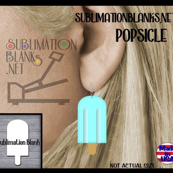 Ss POPSICLE EARRINGS Sublimation Blanks Earrings Dangle & Drop Earrings Handmade jewelry Pendant charm Summer Earrings Ice Cream Food diy