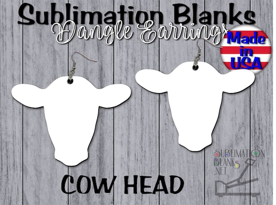 Buy Ds SUBLIMATION BLANKS COW Head Earrings Cattle Earrings Dangle & Drop  Earrings Farm Animal Country Western Jewelry Cute Unique Earrings Diy  Online in India 