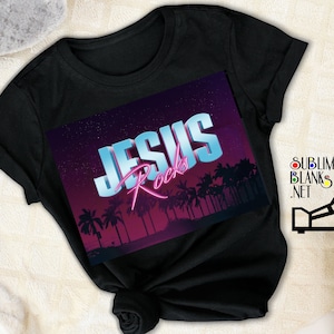 JESUS ROCKS Png 80&#39;s Png Christian Png Sublimation Designs Download Digital Download Christian art Designs Faith Religious Png Gifts Tshirt