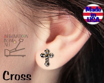 CROSS STUDs Earrings SUBLIMATION Blanks Bulk Wholesale Earrings Cute Earrings Unique Religious Christian Jewelry Handmade sub blanks diy