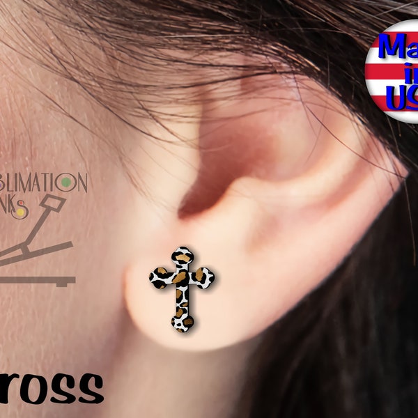 CROSS STUDs Earrings SUBLIMATION Blanks Bulk Wholesale Earrings Cute Earrings Unique Religious Christian Jewelry Handmade sub blanks diy