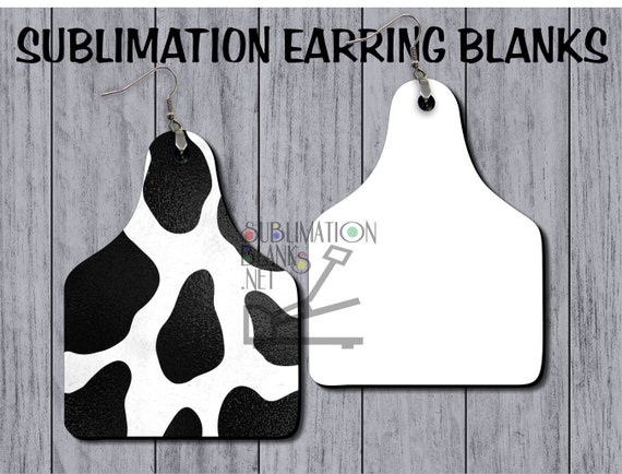 Cow Earrings Sublimation Blanks Sublimation Earrings SINGLE SIDED Wholesale