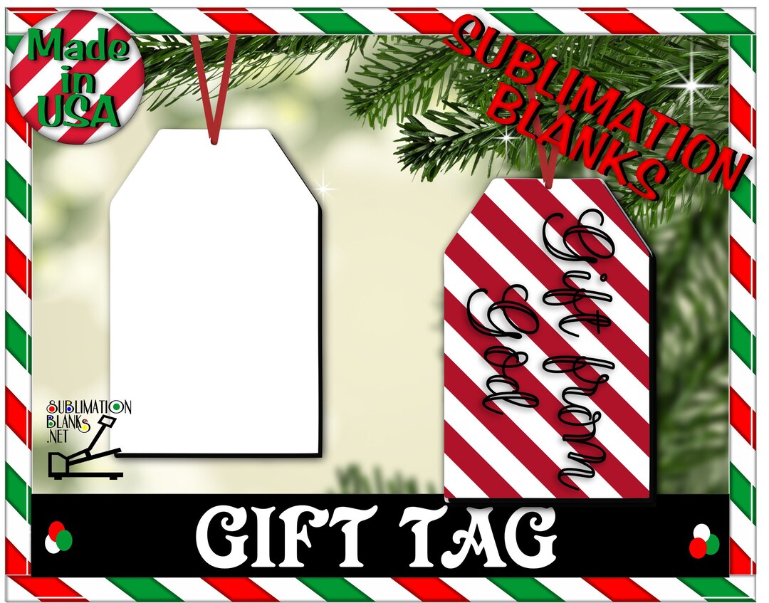 SINGLE Sided GIFT TAG Christmas Ornament Sublimation Blanks Picture