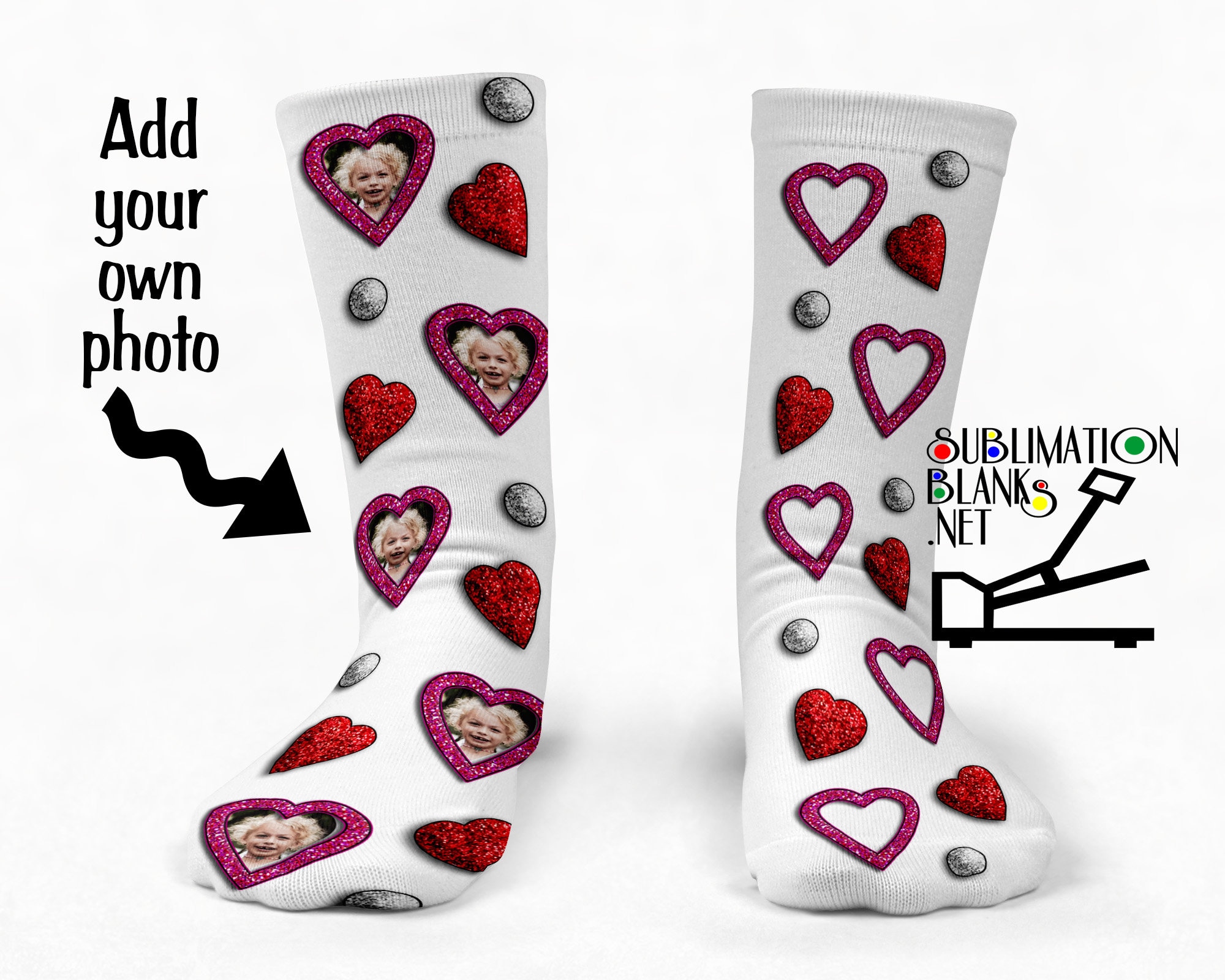 Custom Valentine Photo Socks, DIGITAL DOWNLOAD TEMPLATE Photo Socks, Funny  Socks, Customized Sock Template, Sublimation, Digital Download 
