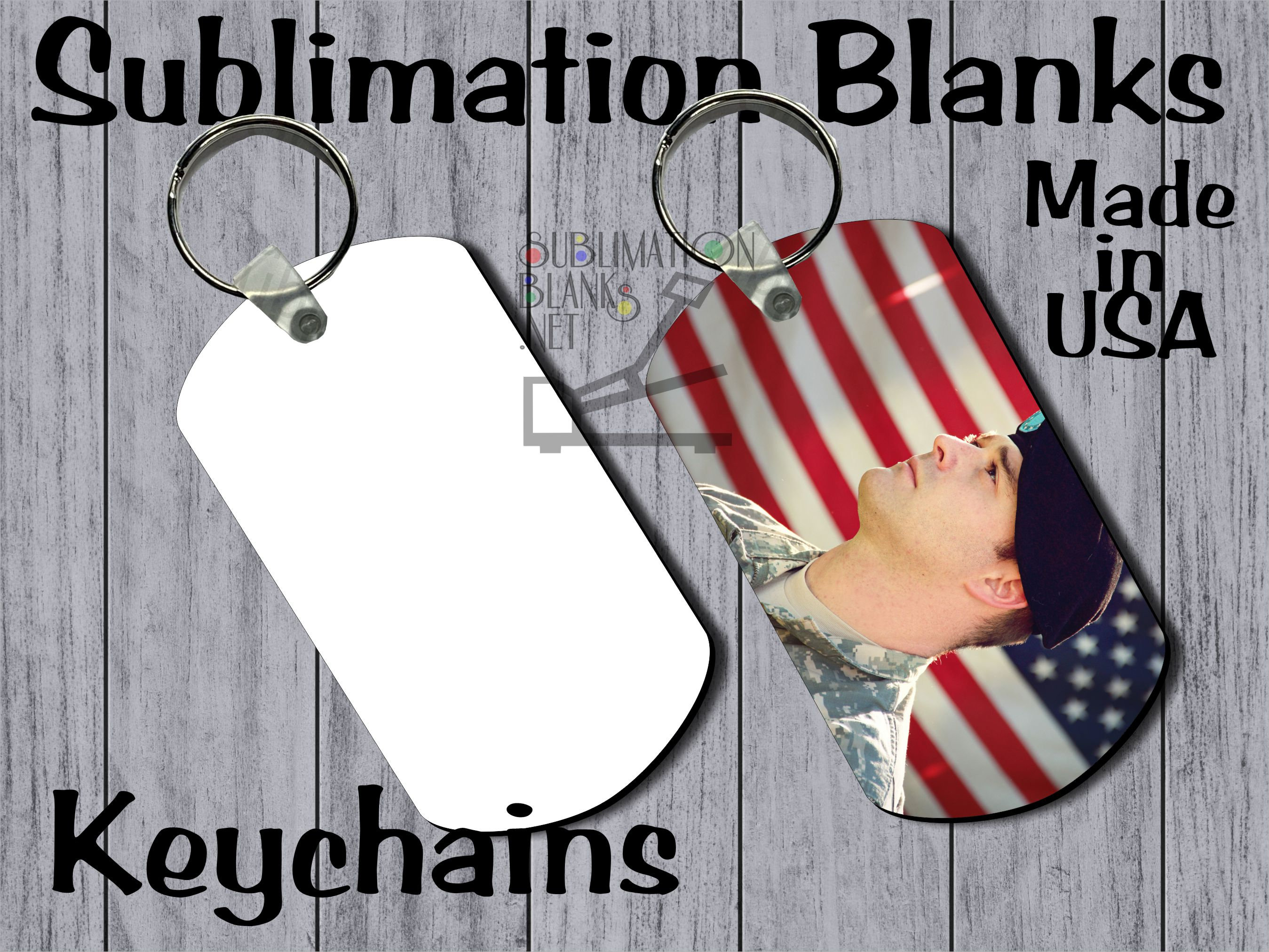 Dog Tag Keychain Blanks DOUBLE Sided Sublimation Blanks Hardware