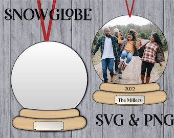 SNOWGLOBE SVg Snow globe png Sublimation Designs Downloass Digital Download cut files for cricut gift Christmas Ornament Family Ornament Svg