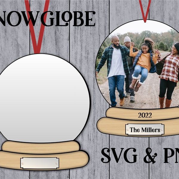 SNOWGLOBE SVg Snow globe png Sublimation Designs Downloads Digital Download cut files for cricut gift Christmas Ornament Family Ornament Svg