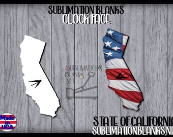 SUBLIMATION CLOCK FACE -Sublimation Blanks - Clock Hardware - Diy - Clock Kit - Wall Clock - Decor - state of california