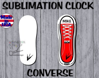 SUBLIMATION CLOCK FACE -Sublimation Blanks - Clock Hardware - Diy - Clock Kit - Wall Clock - converse shoe, dorm, teen, kids room decor