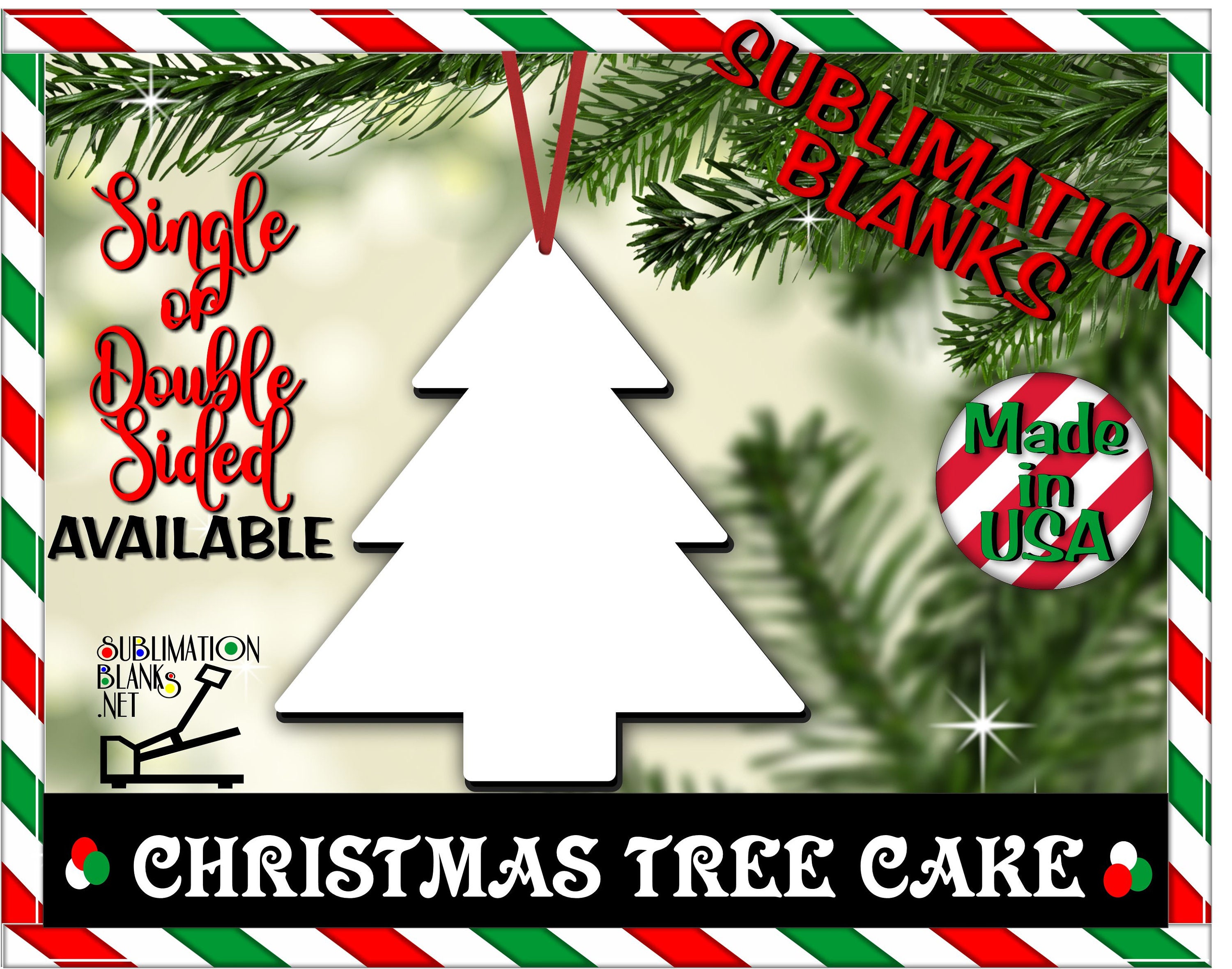Christmas Tree Single Sided Dangle Earring Blanks Sublimation