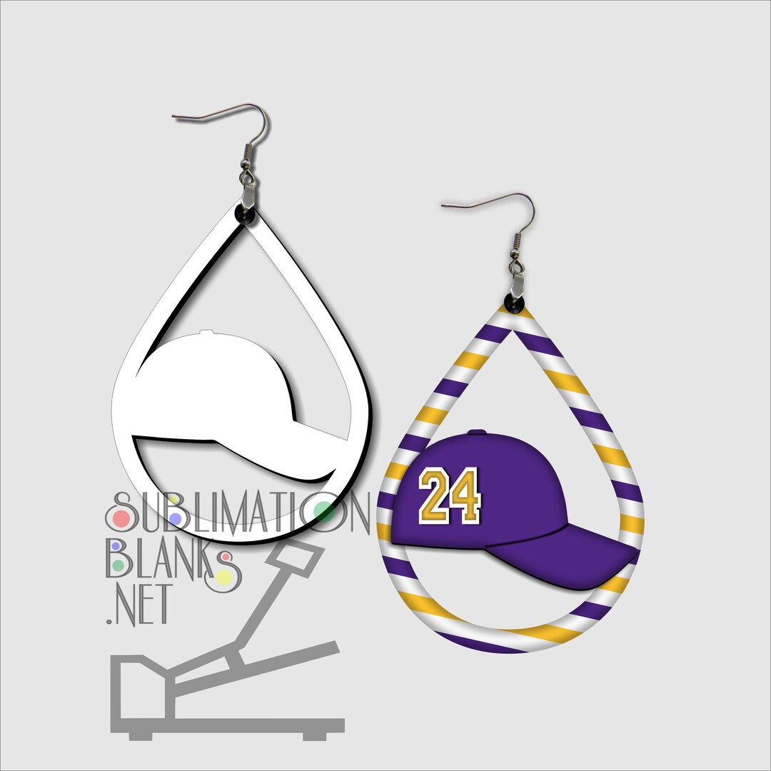 Baseball, Softball, Sublimation Blanks, DOUBLE SIDED, EARRINGS, Set of ...