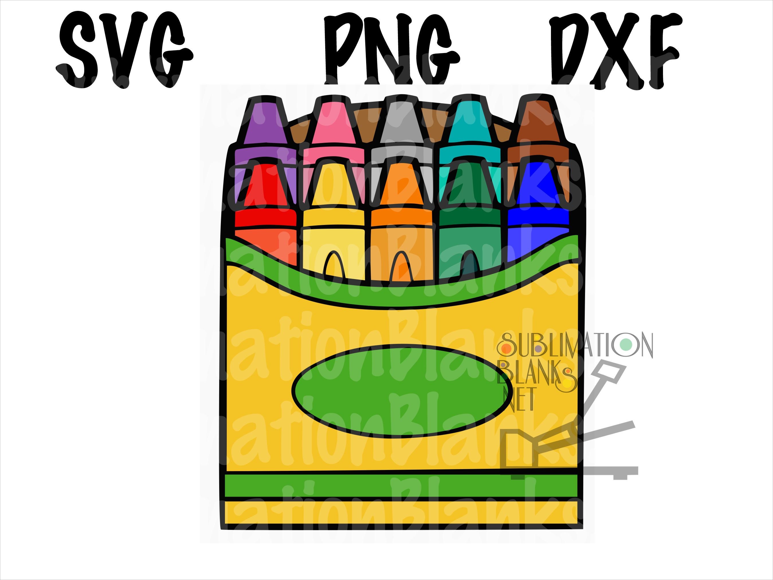 Box of Crayons SVG Craft Pattern, School SVG, Teacher SVG, Crayon