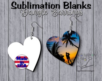 HEARTS Earrings, Sublimation Blanks, Sublimation Earrings, Wholesale Prices, Multiple Sizes, Single Sided, earring blanks, VALENTINES DAY