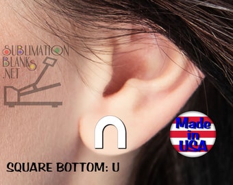 Square Bottom U SHAPE Earrings Studs SUBLIMATION Blanks Wood Jewelry Earrings Blanks Earrings Stud mdf diy BOHO Rainbow Minimalist Earrings