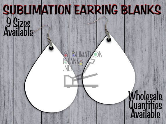 Ss TEARDROP Shaped Earring Blank Sublimation Blanks EARRINGS Jewelry Blanks  wholesale diy Single Sided bulk Craft Supplies