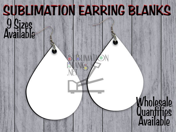 TEARDROP Double Sided Earrings SUBLIMATION Blanks Wholesale Cute Earrings  Dangle Earrings Jewelry Blanks Diy Fun Earrings 