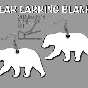 DOUBLE Sided Earrings SUBLIMATION Blanks Mama Bear Earrings Wholesale Cute Earrings Dangle & Drop Earrings Jewelry Blanks Mothers Day gifts image 8